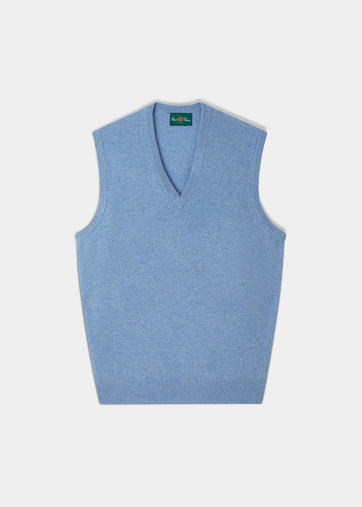 Norfolk Men's Lambswool Slipover In Glacier - Classic Fit 3 Norfolk Men's Lambswool Slipover In Glacier - Classic Fit