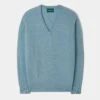 Hampshire Lambswool Jumper In Blue Seal - Classic Fit 1 Hampshire Lambswool Jumper In Blue Seal - Classic Fit -AlanPaine Shop 050A65 HAMPSHIRE CLASSIC SADDLE SHOULDER VEE BLUE SEAL 01