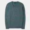 Dorset Men's Lambswool Jumper In Caspian - Classic Fit 2 Dorset Men's Lambswool Jumper In Caspian - Classic Fit -AlanPaine Shop 050A67 DORSET CLASSIC SADDLE SHOULDER CREW CASPIAN 01