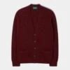 Cornwall Lambswool Cardigan In Red Velvet - Classic Fit 2 Cornwall Lambswool Cardigan In Red Velvet - Classic Fit -AlanPaine Shop 050K01 CORNWALL SADDLE SOULDER VEE NECK CARDIGAN RED VELVET 01