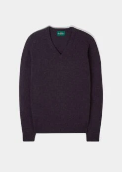 Kilsyth Men's Lambswool Jumper In Elderberry - Regular Fit