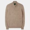 Sutherland Lambswool 1/4 Zip Jumper In Cobble - Regular Fit -AlanPaine Shop 050T03 SUTHERLAND HALF ZIP MOCK NECK COBBLE 01