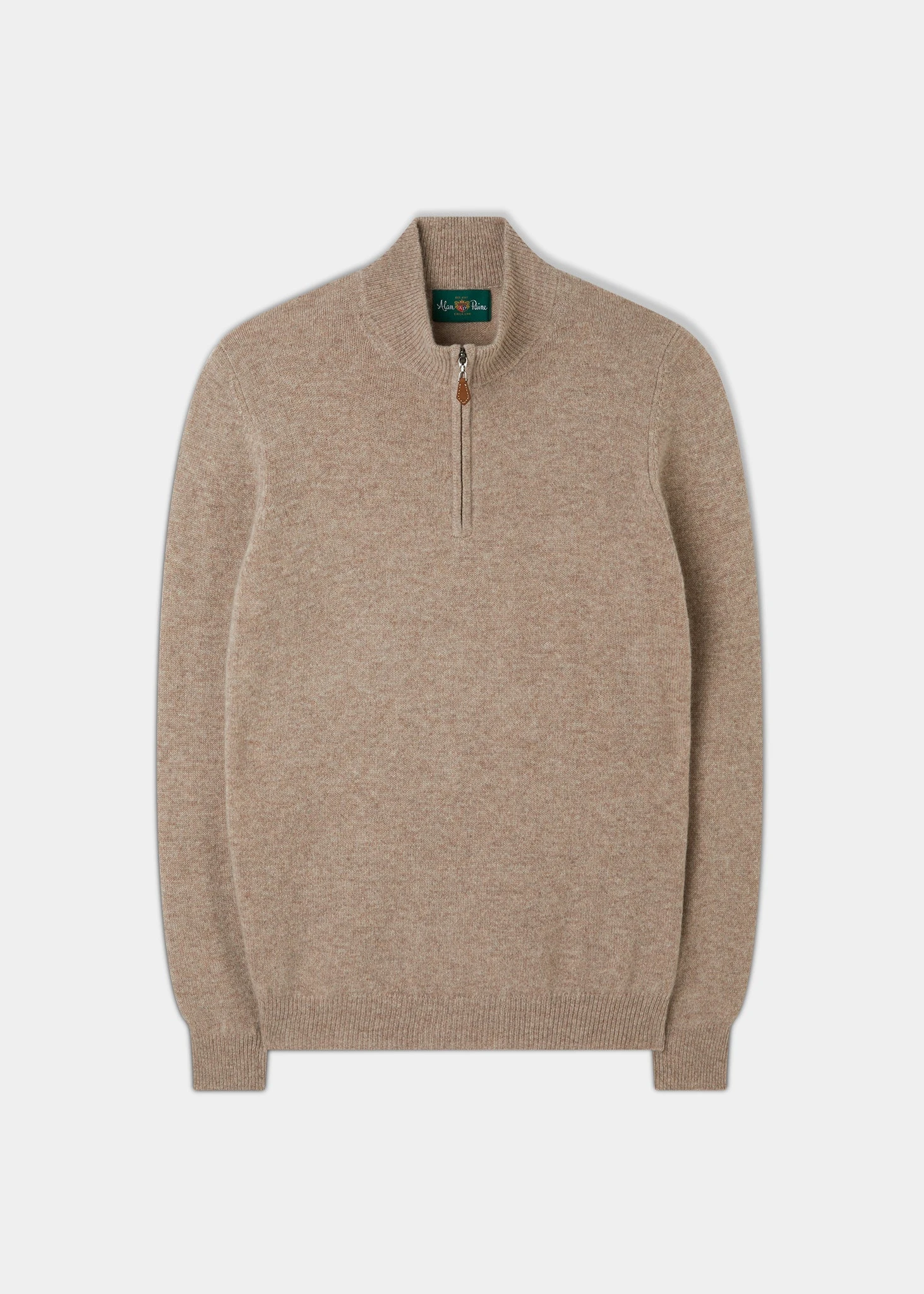 Sutherland Lambswool 1/4 Zip Jumper In Cobble - Regular Fit 3 Sutherland Lambswool 1/4 Zip Jumper In Cobble - Regular Fit