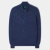 Sutherland Lambswool 1/4 Zip Jumper In Rhapsody - Regular Fit -AlanPaine Shop 050T03 SUTHERLAND HALF ZIP MOCK NECK RHAPSODY 01
