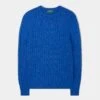 Honley Cotton Cashmere Cable Knit Jumper In Regatta -AlanPaine Shop 096a19 honley mens cotton cashmere cable knit jumper regatta