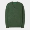 Haddington Cashmere Jumper In Costal Range- Regular Fit -AlanPaine Shop 101U62 HADDINGTON VEE NECK COASTAL RANGE 01