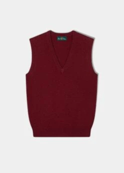 Erin Luxury Vee Neck Tank Top In Berry