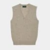 Erin Luxury Vee Neck Tank Top In Porridge -AlanPaine Shop 121B83 LADIES VEE NECK SLIPOVER PORRIDGE 01