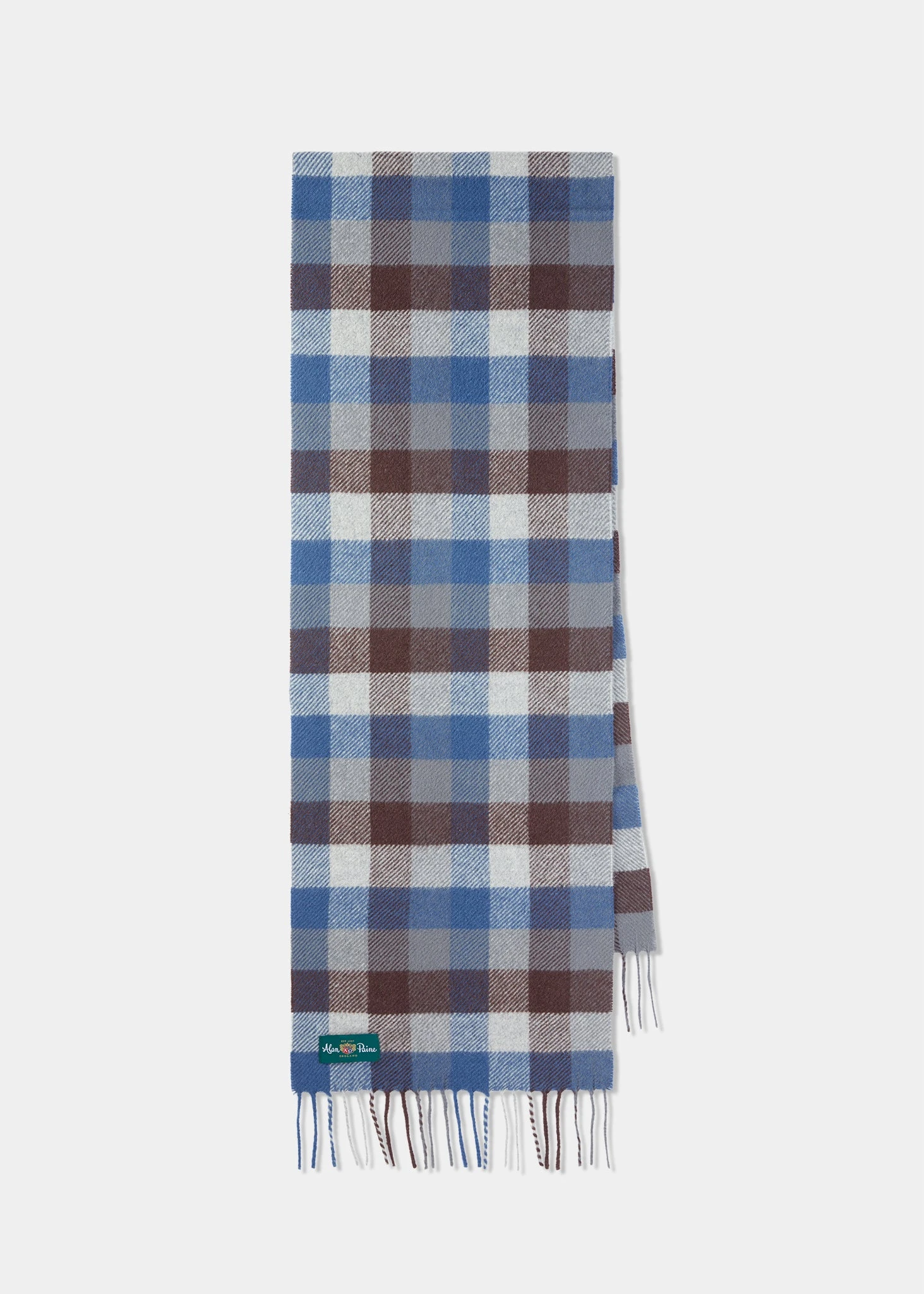 Hillclay Small Square Check Scarf In Brown 3 Hillclay Small Square Check Scarf In Brown