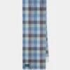 Hillclay Small Square Check Scarf In Glacier -AlanPaine Shop 152358 HILLCLAY SMALL SQUARE CHECK SCARF GLACIER