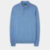 Pentlow Luxury Cotton Long Sleeve Polo Shirt In Carolina Blue -AlanPaine Shop 189c19 pentlow mens luxury cotton long sleeve polo shirt carolina blue 1