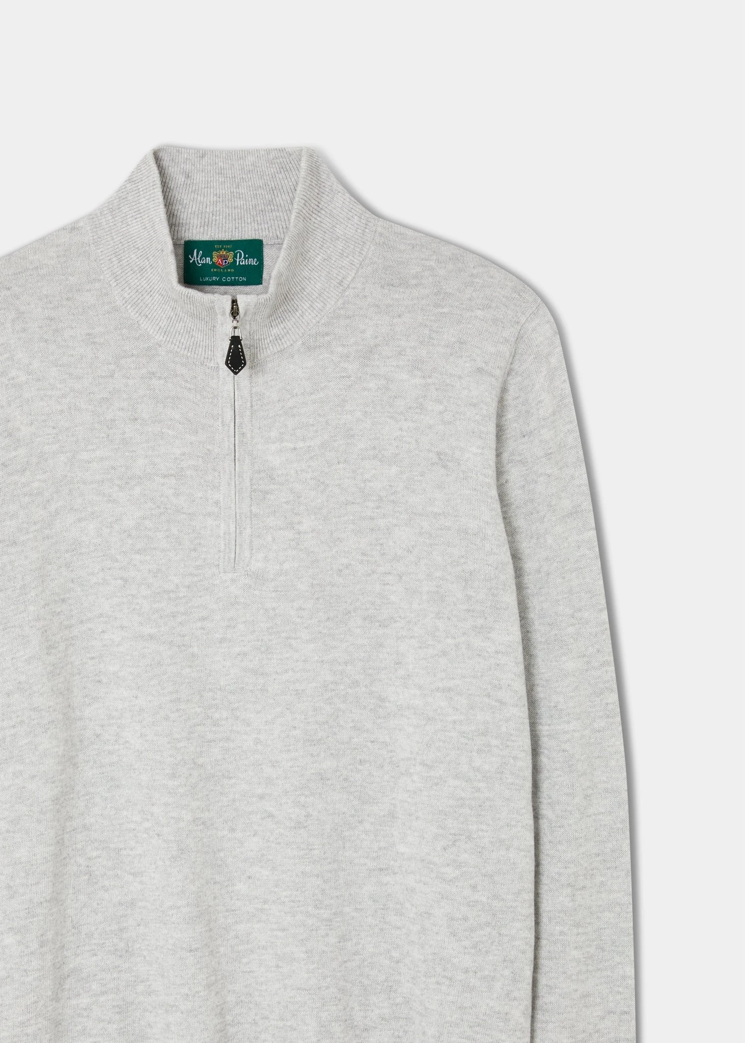 Selhurst Cotton Cashmere 1/4 Zip Jumper In Dove 4 Selhurst Cotton Cashmere 1/4 Zip Jumper In Dove - Image 2