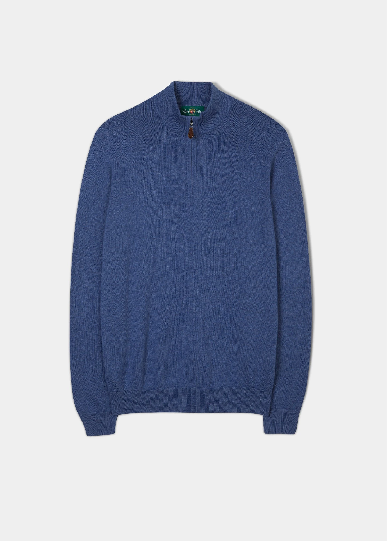 Selhurst Cotton Cashmere 1/4 Zip Jumper In Indigo 3 Selhurst Cotton Cashmere 1/4 Zip Jumper In Indigo