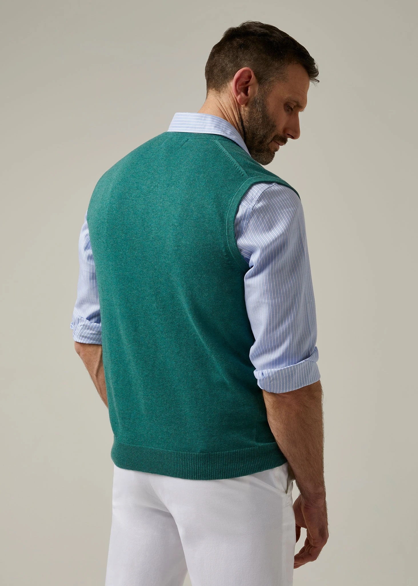 Ellerby Cotton Cashmere Slipover In Moorland 6 Ellerby Cotton Cashmere Slipover In Moorland - Image 4