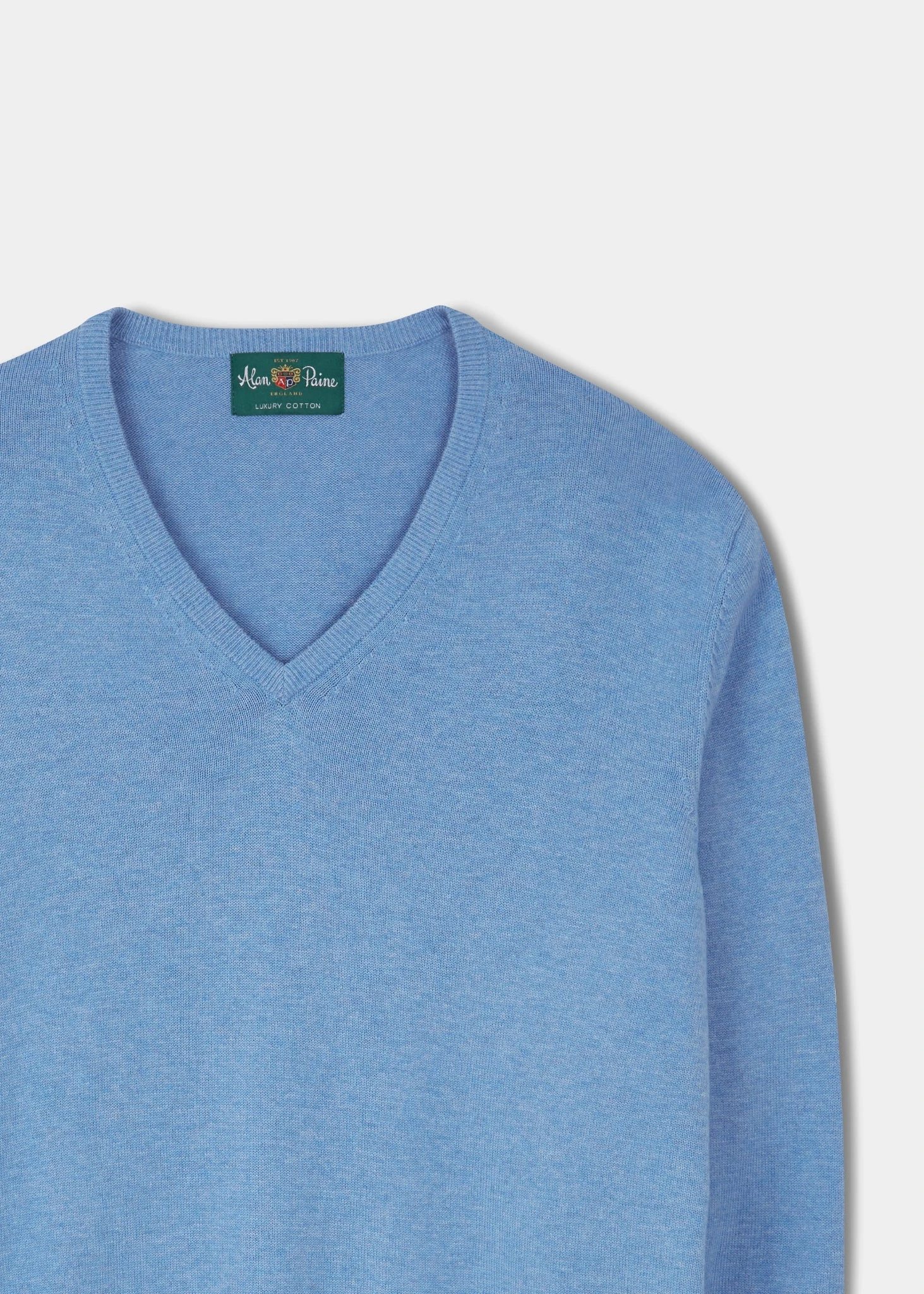 Rothwell Cotton Cashmere Jumper In Carolina Blue 4 Rothwell Cotton Cashmere Jumper In Carolina Blue - Image 2