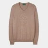 Rothwell Cotton Cashmere Jumper In Coffee -AlanPaine Shop 196t01 rothwell mens cotton cashmere jumper coffee 1
