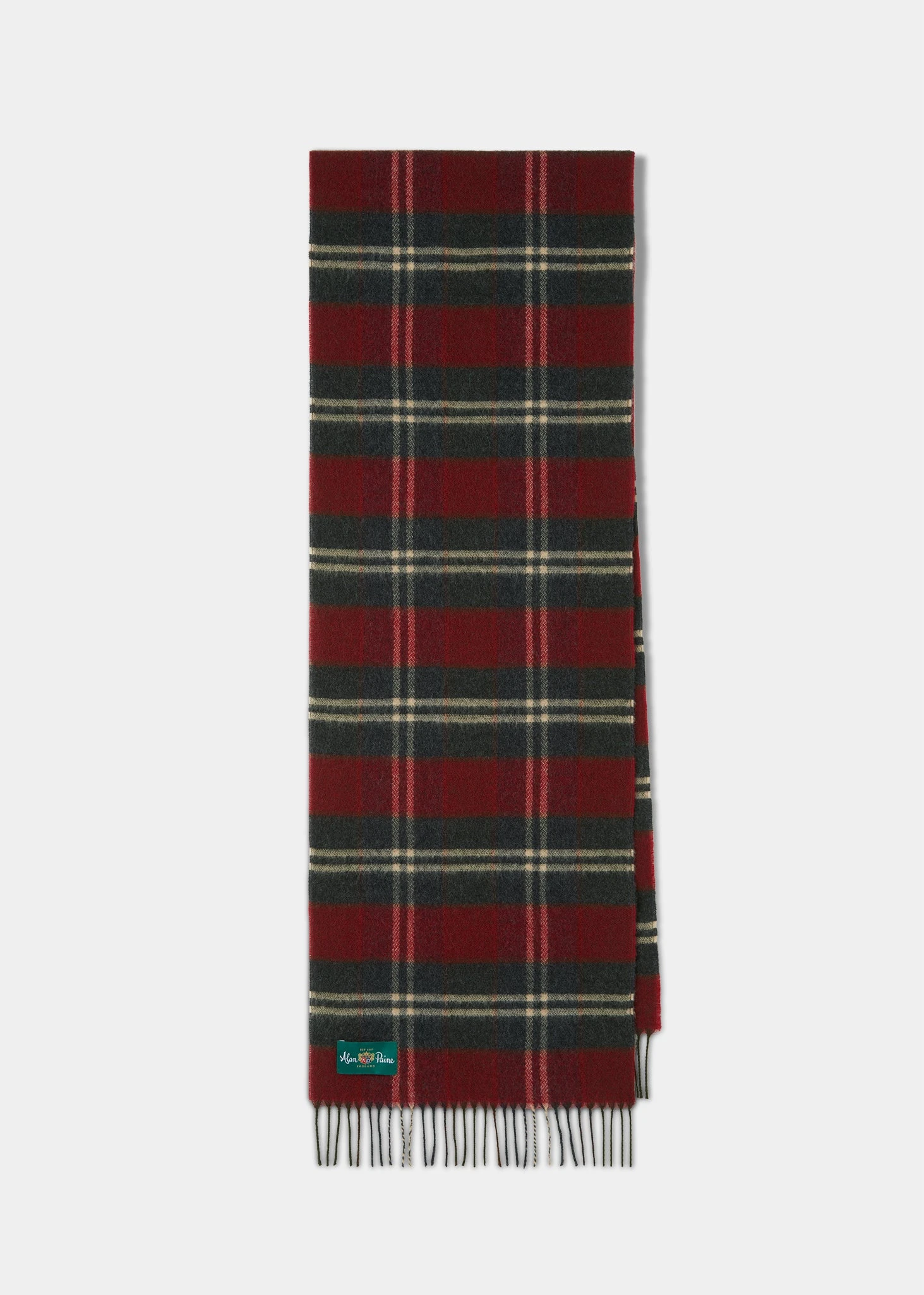 Lubmore Wool Plaid Scarf In Red 3 Lubmore Wool Plaid Scarf In Red