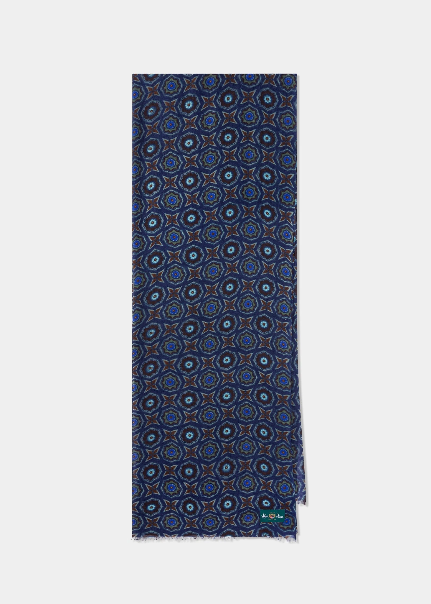 Rockfield Flower And Star Scarf In Indigo 3 Rockfield Flower And Star Scarf In Indigo
