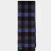 Strone Cashmere Check Scarf In Navy -AlanPaine Shop 632447 STRONE SQUARE CHECK SCARF NAVY 01