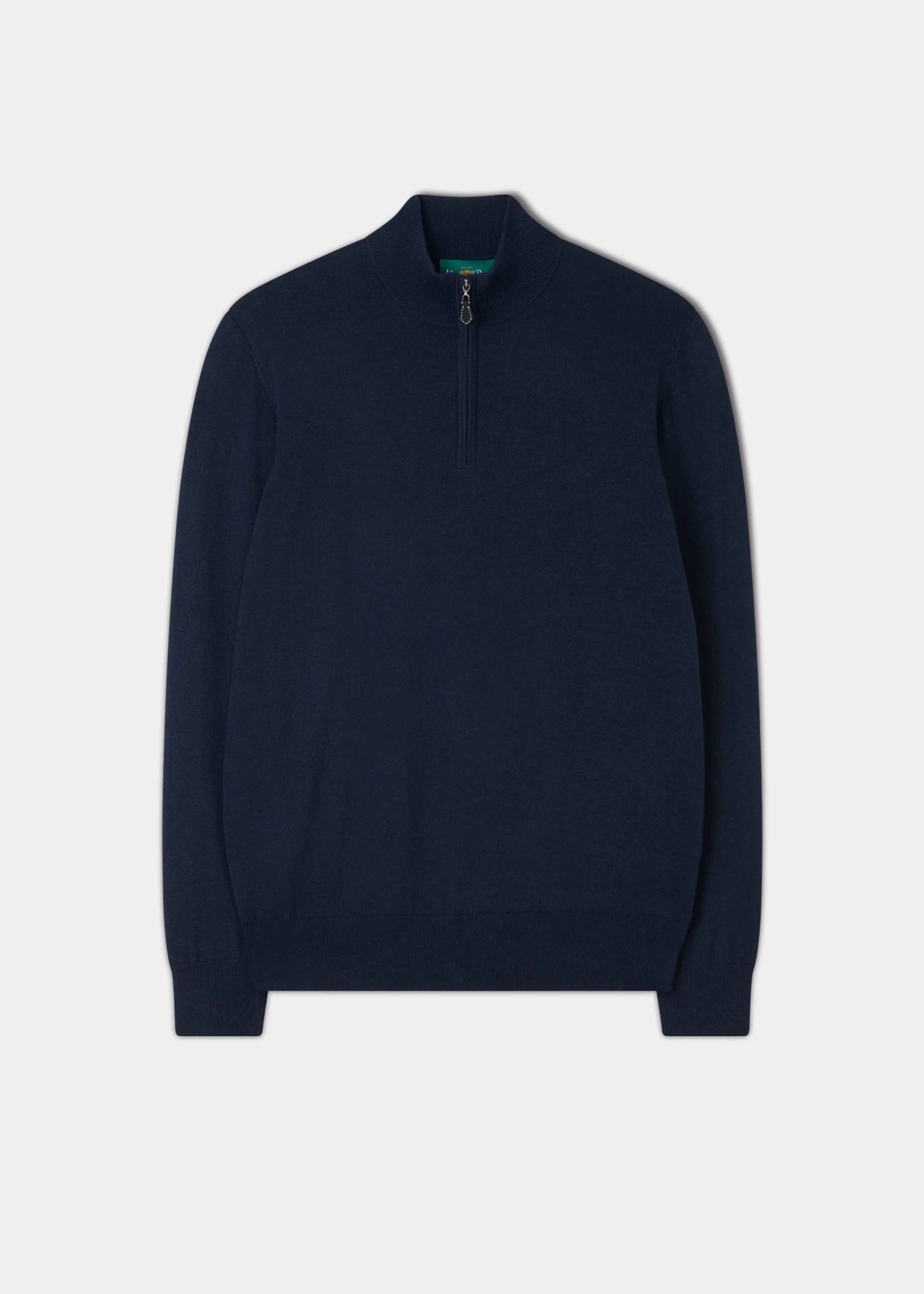 Ashfield 1/4 Zip Cotton Merino Jumper In Dark Navy 3 Ashfield 1/4 Zip Cotton Merino Jumper In Dark Navy