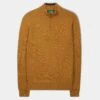 Streetly Men's 1/2 Zip Mock Neck Jumper In Gazelle - Classic Fit