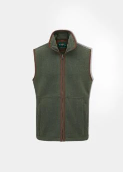 Aylsham Men's Fleece Gilet In Cedar Green - Regular Fit
