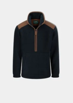 Aylsham Men's Half Zip Fleece Jacket In Dark Navy
