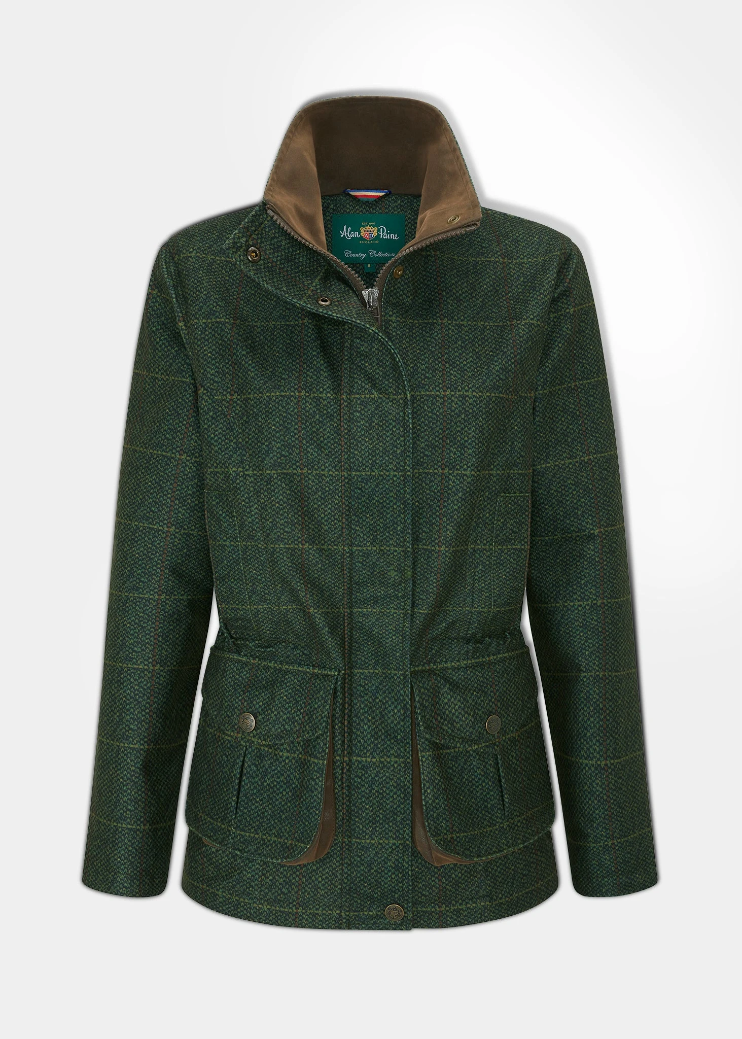 Didsmere Ladies Technical Tweed Coat In Myrtle - Regular Fit 3 Didsmere Ladies Technical Tweed Coat In Myrtle - Regular Fit