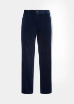 Men's Cotton Cord Trousers In Navy