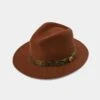 Richmond Ladies Fedora In Saffron -AlanPaine Shop Alan Paine Richmond Felt Feather Band Hat in Saffron