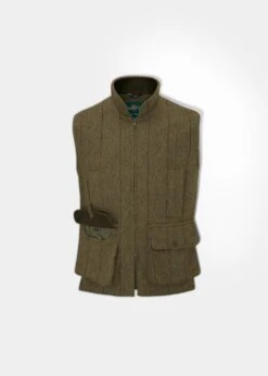 Rutland Men's Tweed Waistcoat In Oakley - Shooting Fit