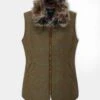 Surrey Ladies Tweed Gilet In Marsh -AlanPaine Shop Alan Paine Surrey Ladies Gilet in Marsh