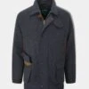Surrey Waterproof Tweed Coat In Blue - Shooting Fit -AlanPaine Shop Alan Paine Surrey Mens Coat in Blue