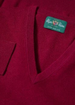 Albury Geelong Wool Jumper In Claret - Regular Fit 10 Albury Geelong Wool Jumper In Claret - Regular Fit -AlanPaine Shop Albury Geelong Wool Jumper Claret