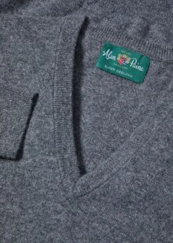 Albury Geelong Wool Jumper In Derby - Regular Fit 5 Albury Geelong Wool Jumper In Derby - Regular Fit -AlanPaine Shop Albury Geelong Wool Jumper Grey