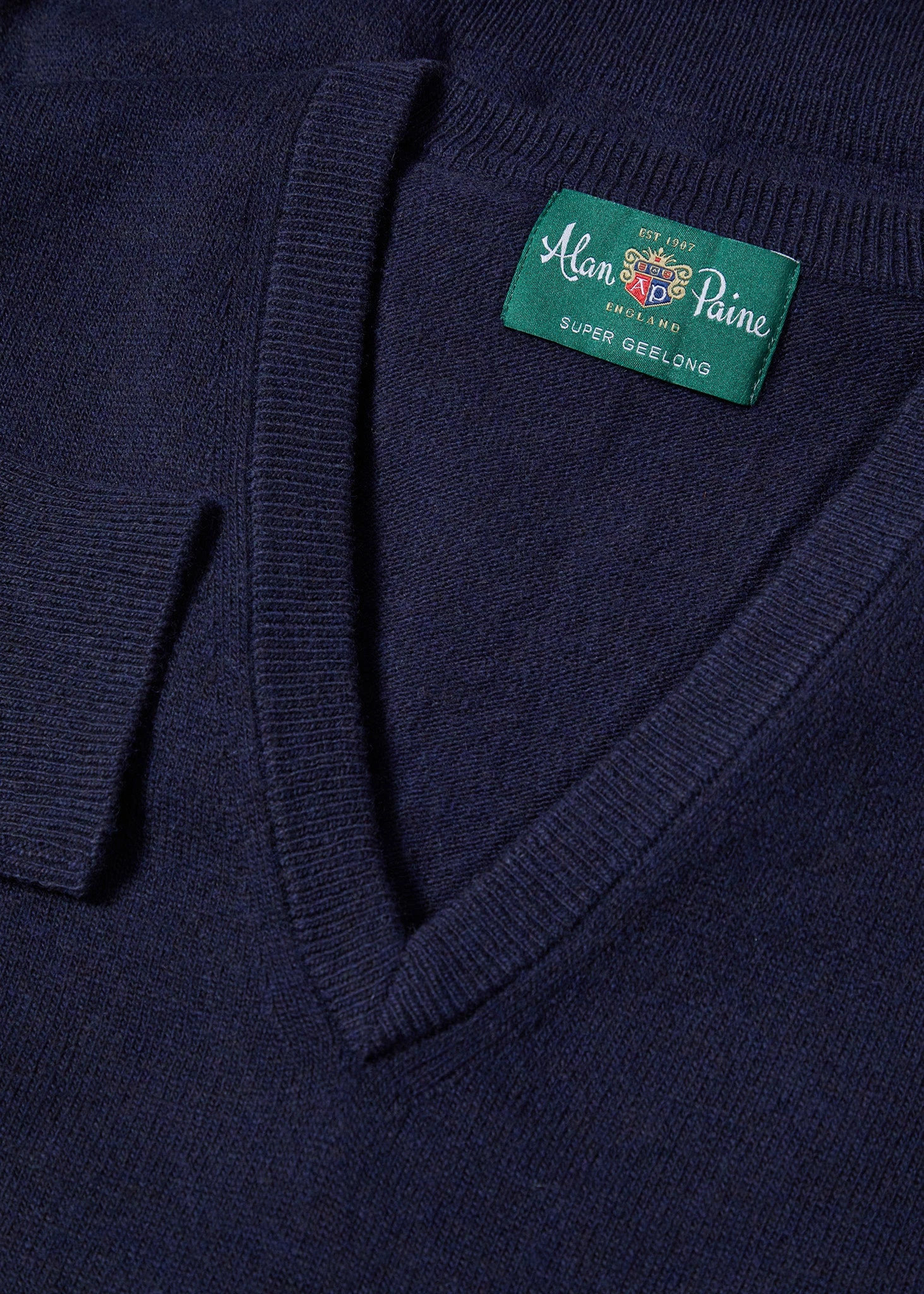 Albury Geelong Wool Jumper In Dark Navy - Regular Fit 4 Albury Geelong Wool Jumper In Dark Navy - Regular Fit - Image 2