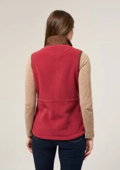 Aylsham Ladies Fleece Gilet In Cranberry - Regular Fit -AlanPaine Shop Aylsham Fleece Gilet Cranberry 3