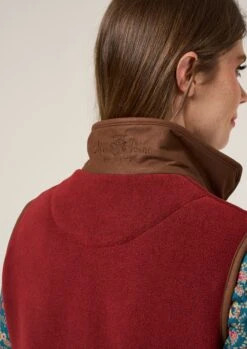 Aylsham Ladies Fleece Gilet In Bloodstone - Regular Fit -AlanPaine Shop Aylsham Fleece Womens Gilet Bloodstone 4