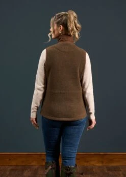 Aylsham Ladies Fleece Gilet In Pecan - Regular Fit -AlanPaine Shop Aylsham Ladies Fleece Gilet Pecan 3