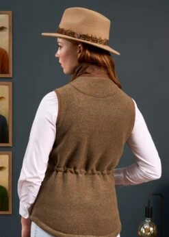 Aylsham Ladies Fleece Gilet In Pecan - Regular Fit -AlanPaine Shop Aylsham Ladies Fleece Gilet Pecan 5