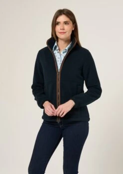 Aylsham Ladies Fleece Jacket In Dark Navy - Regular Fit 13 Aylsham Ladies Fleece Jacket In Dark Navy - Regular Fit -AlanPaine Shop Aylsham Ladies Fleece Jacket Navy 3