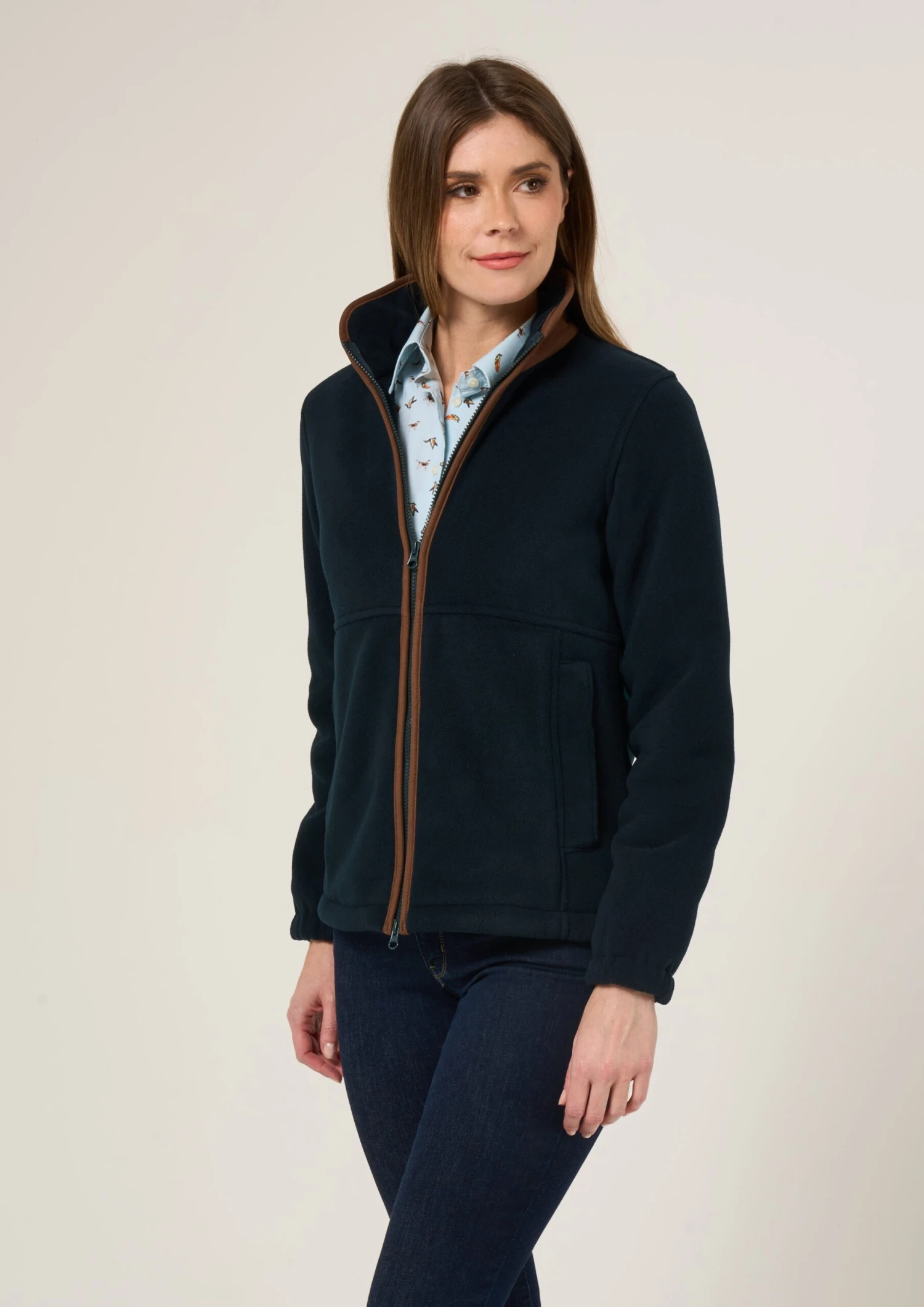 Aylsham Ladies Fleece Jacket In Dark Navy - Regular Fit 4 Aylsham Ladies Fleece Jacket In Dark Navy - Regular Fit - Image 2