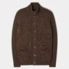 Landford Men's Lambswool Buttoned Jumper In Tobacco - Regular Fit -AlanPaine Shop B50U15 LANDFORD BUTTON FRONT LS MOCK NECK TOBACCO 01
