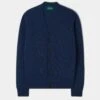 Kinloch Men's Shetland Wool Cardigan In Indigo -AlanPaine Shop B65B58 SHETLAND CARDIGAN INDIGO 01