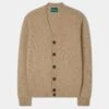 Kinloch Men's Shetland Wool Cardigan In Pale Oak 1 Kinloch Men's Shetland Wool Cardigan In Pale Oak -AlanPaine Shop B65B58 SHETLAND CARDIGAN PALE OAK 01