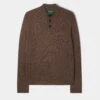 Ballyford Men's Half Button Mock Neck In Cocoa 2 Ballyford Men's Half Button Mock Neck In Cocoa -AlanPaine Shop Ballyford Mens Half Button Mock Neck Cocoa 1