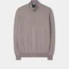 Barton Merino Wool 1/4 Zip Mock Jumper In Linen - Regular Fit 2 Barton Merino Wool 1/4 Zip Mock Jumper In Linen - Regular Fit -AlanPaine Shop Barton Mens Merino Wool Quarter Zip Mock Neck Jumper Linen