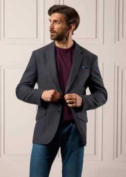 Radstone Men's Merino Wool Jumper In Black Grape - Regular Fit -AlanPaine Shop Blue Tweed Blazer Mens Surrey 2 5888f188 c41c 4fc5 9ead a8827af7c45f