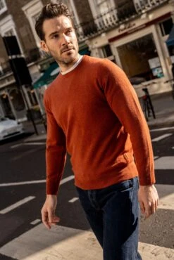 Brisbane Geelong Wool Jumper In Tiger - Regular Fit -AlanPaine Shop Brisbane Geelong Wool Jumper in Tiger