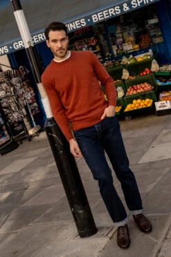 Brisbane Geelong Wool Jumper In Tiger - Regular Fit -AlanPaine Shop Brisbane Geelong Wool Jumper in Tiger 3